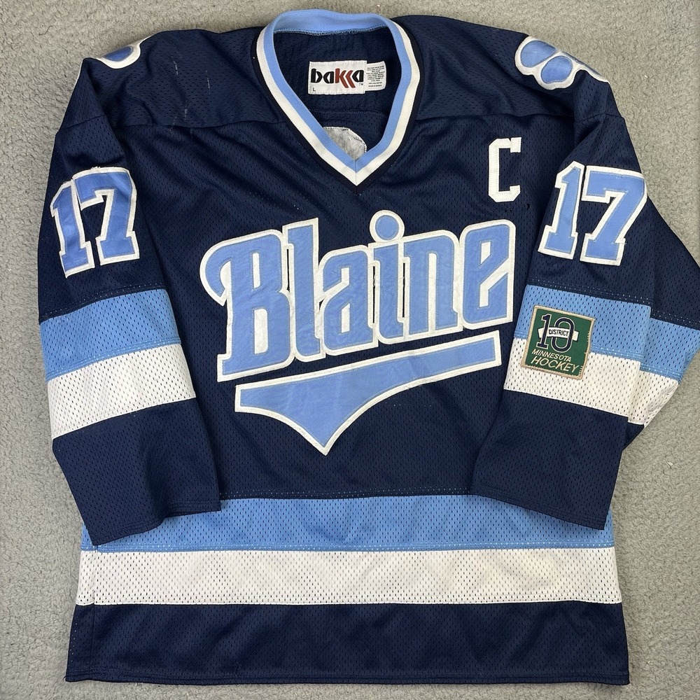 Vintage Blaine Bengals Hockey Jersey Minnesota Highschool MN Size Large